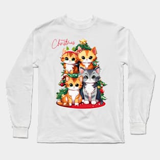 Christmas Cat Long Sleeve T-Shirt